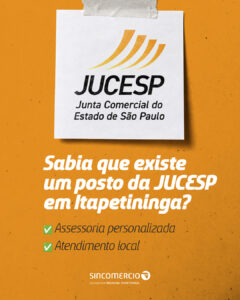 🏢 Você sabia que pode resolver demandas da JUCESP sem precisar sair de Itapetininga?